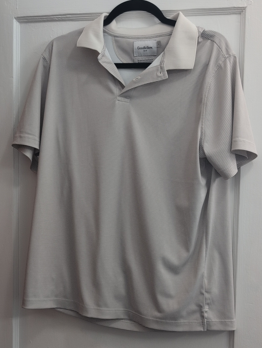 Goodfellow & Co Men's Light Gray Micro-Striped Polo